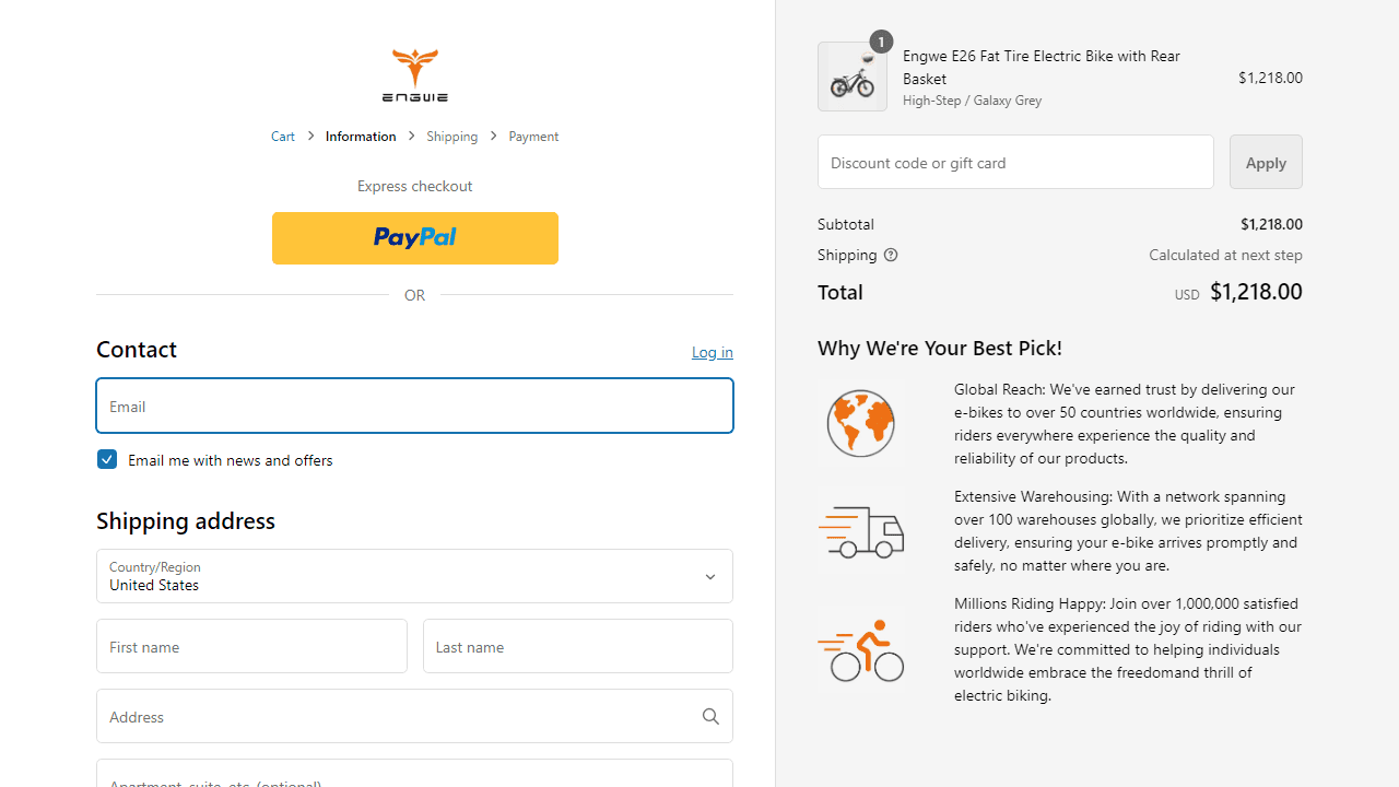 How to apply Engwe coupon code